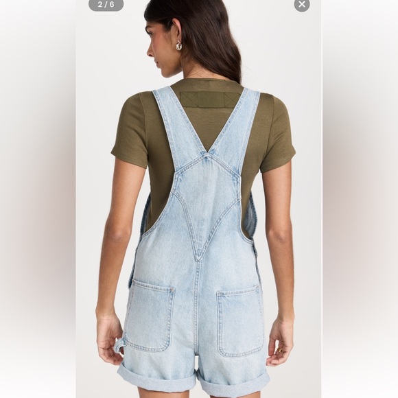 Pistola Denim Beatrix Short Overalls in Surfrider Size Small NWT - Picture 2 of 8